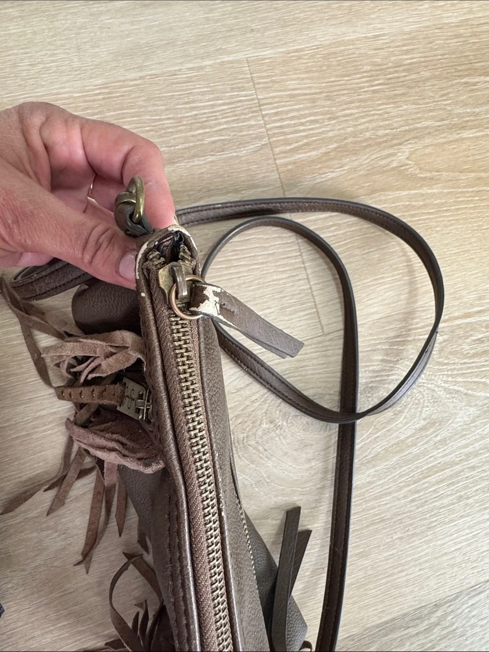 Jessica Simpson Brown Fringe Crossbody Bag